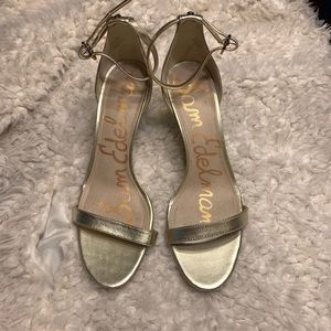 Sam Edelman Gold Patti Ankle Strap Sandals